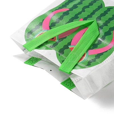 Summer Beach Theme Printed Flip Flops Non-Woven Reusable Folding Gift Bags with Handle ABAG-F009-E09-1