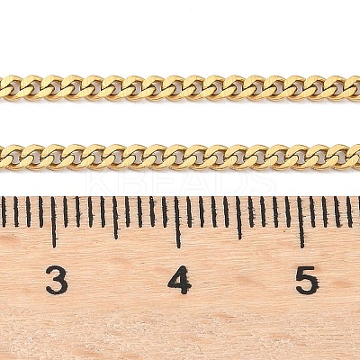Unisex PVD Vacuum Plating 304 Stainless Steel Curb Chain/Twisted Chain Necklaces STAS-D0002-34G-1