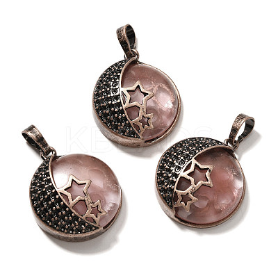 Cherry Quartz Glass Pendants G-P560-01R-13-1