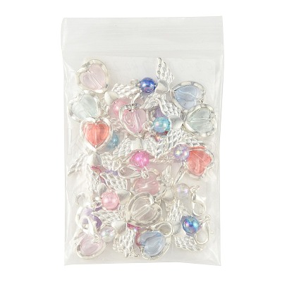 14Pcs 7 Style Acrylic & Alloy Pendant Decorations HJEW-FS00075-1