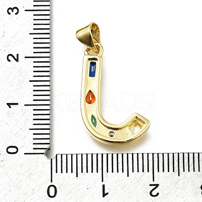 Brass Micro Pave Clear Cubic Zirconia Pendants KK-G521-01G-J-01-1
