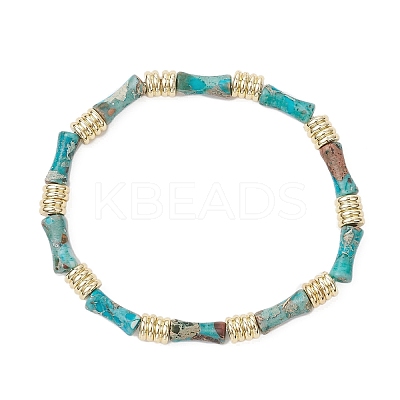 2Pcs 2 Styles Synthetic & Natural Imperial Jasper Beads Stretch Bracelets Sets BJEW-JB12073-1