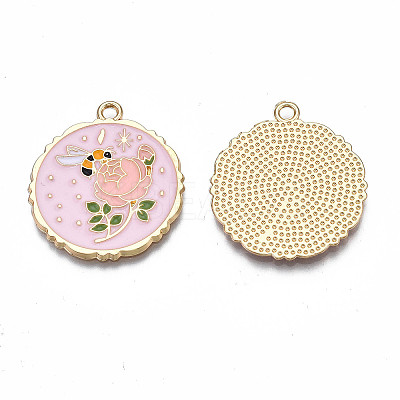 Rack Plating Alloy Enamel Pendants LS-ENAM-N055-047-1