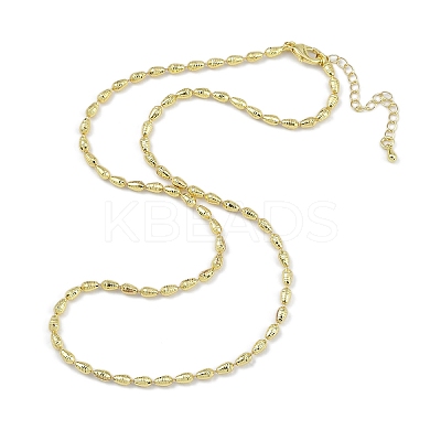 Rack Plating Brass Textured Teardrop Link Chain Necklaces for Women NJEW-K382-07G-1