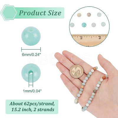 2 Strands Natural Flower Amazonite Beads Strands G-NB0004-46-1
