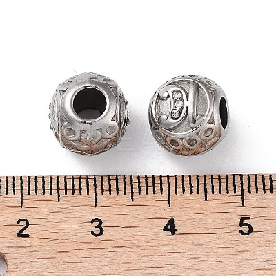 304 Stainless Steel Rhinestone European Beads STAS-A092-10H-P-1