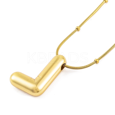 Ion Plating(IP) Initial Letter 304 Stainless Steel Pendant Necklace NJEW-R265-05G-L-1
