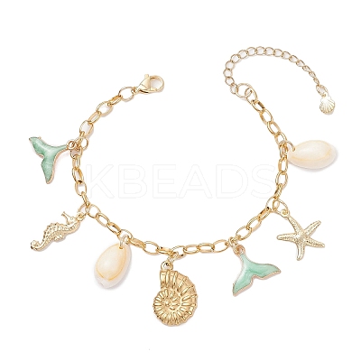 Stainless Steel & Alloy Enamel Charm Bracelets BJEW-JB12215-03-1