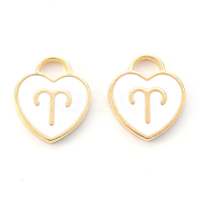 Light Gold Plated Alloy Enamel Pendants ENAM-R136-30-08-1