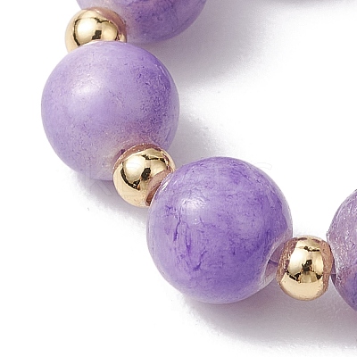 5Pcs 5 Styles Natural White Jade & Indian Agate & Lapis Lazuli & Red Aventurine & Opalite Stretch Rings RJEW-JR00760-1