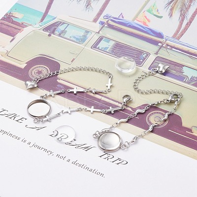 9Pcs 9 Style 304 Stainless Steel Bracelet Making STAS-UN0027-11-1