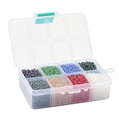 FGB 200G 8 Colors 12/0 Grade A Round Glass Seed Beads SEED-JP0010-02-2mm-1