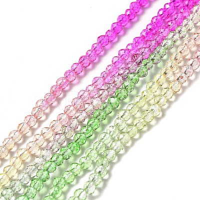 Transparent Gradient Color Glass Beads Strands X1-GLAA-H021-01B-22-1