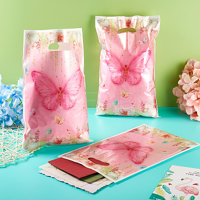 10Pcs Rectangle with Butterfly Pattern Paper Gift Bags CARB-TAC0002-04-1