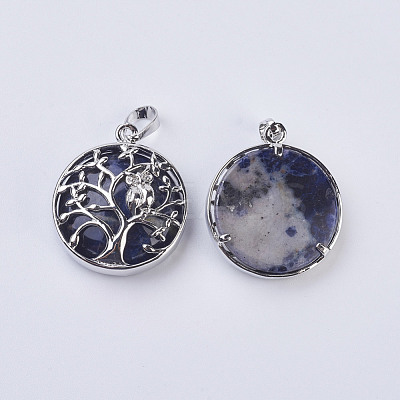 Natural Sodalite Pendants G-K234-E01-1