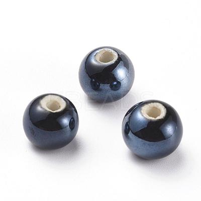 Glazed Porcelain Beads PORC-D001-12mm-23-1