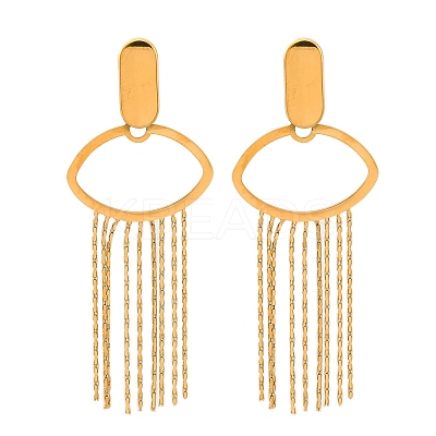 304 Stainless Steel Tassel Stud Earrings EJEW-Z098-04G-1