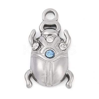 304 Stainless Steel Rhinestone Pendants STAS-L022-478P-1