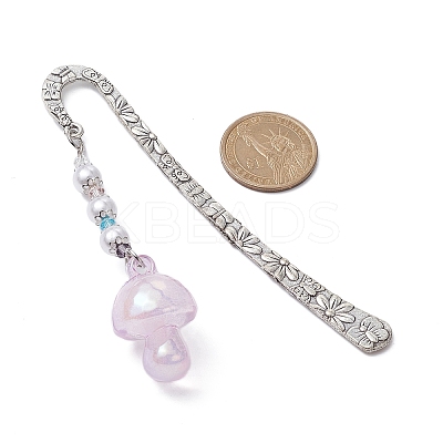 Mushroom AB Color Transparent Acrylic Bookmarks AJEW-JK00256-1