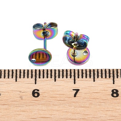 Ion Plating(IP) 304 Stainless Steel Stud Earring Findings STAS-P198-25-6mm-M-1