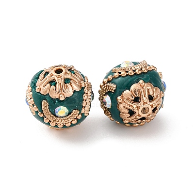 Handmade Resin Indonesia Round Beads IPDL-P005-10KCG-02-1