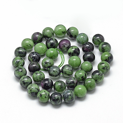 Natural Ruby in Zoisite Beads Strands G-R446-4mm-25-1