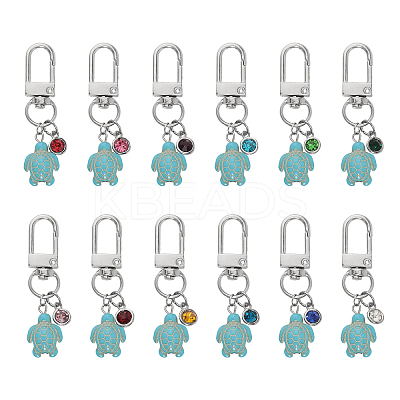 Sea Turtle Synthetic Turquoise Pendant Decorations HJEW-AB00128-1