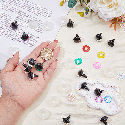 40 Sets 10 Colors Plastic Doll Craft Eyes DIY-FH0006-70-1