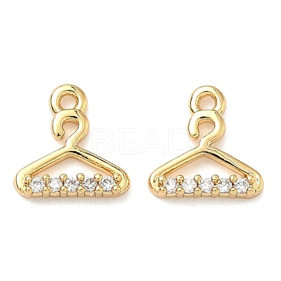 Brass Micro Pave Cubic Zirconia Hanger Charms KK-A281-16G-1