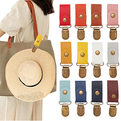 12Pcs 12 Colors Alloy Hat Clips FIND-WR0010-82-1
