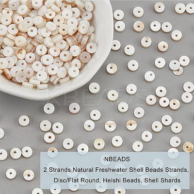 2 Strands Natural Freshwater Shell Beads Strands BSHE-NB0001-17-1