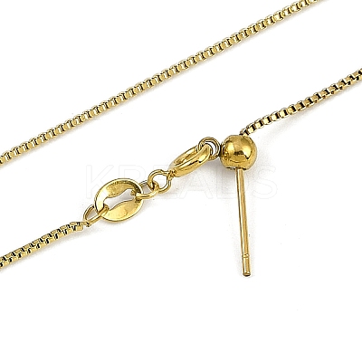 Ion Plating(IP) 304 Stainless Steel Box Chains Necklaces NJEW-H042-09G-1