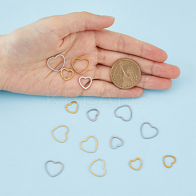24Pcs 4 Style 201 Stainless Steel Linking Rings STAS-HY0001-19-1