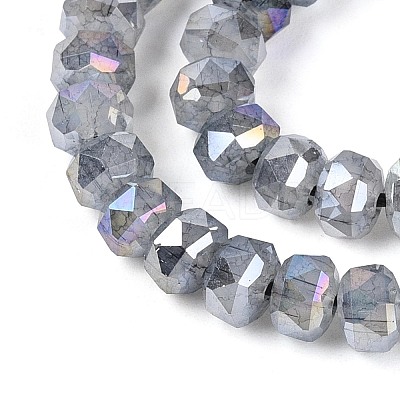 Anti-Tarnish Electroplate Glass Imitation Jade Beads Strands EGLA-T029-6mm-13A-1