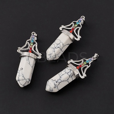 Synthetic Howlite Big Pointed Pendants G-I342-01P-11-1