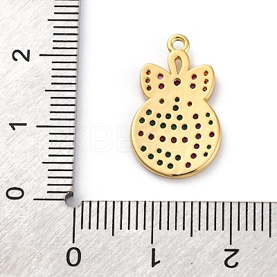 Christmas Series Brass Micro Pave Cubic Zirconia Pendants KK-Q010-01G-04A-1