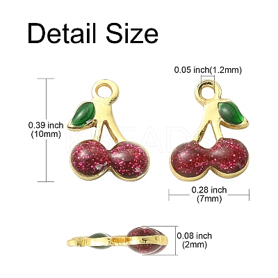 50Pcs Rack Plating Brass Enamel Pendants ENAM-CJ0004-04-1