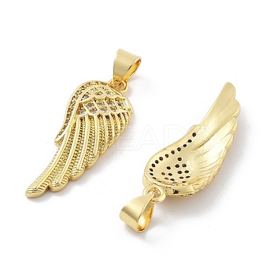 Brass Micro Pave Cubic Zirconia Pendants KK-Z098-11G-1