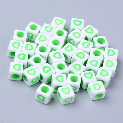 Opaque White Acrylic European Beads MACR-S273-51C-01-1