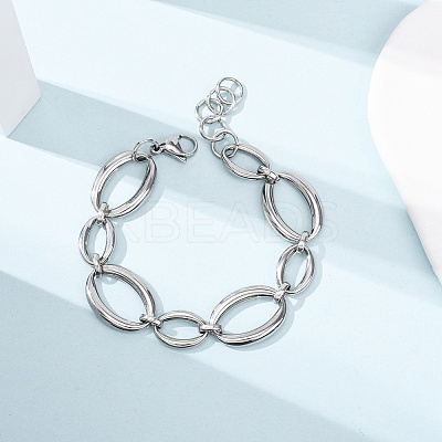 304 Stainless Steel Link Chain Bracelets for Women BJEW-K293-05P-1