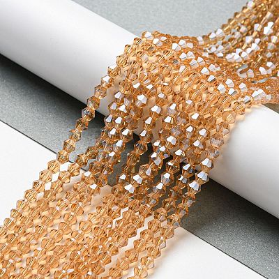 Transparent Electroplate Glass Beads Strands LS-GLAA-F029-3mm-C18-1