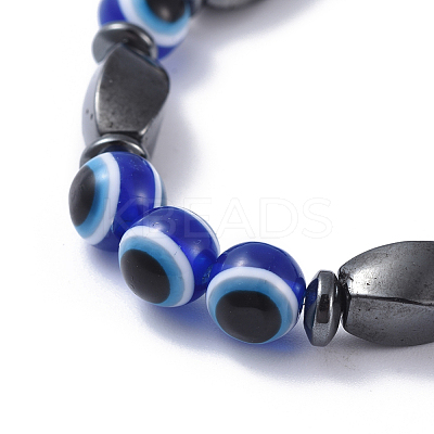 Evil Eye Resin Beads Stretch Bracelets BJEW-JB04460-1