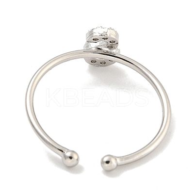 Rack Plating Brass Open Cuff Rings for Women RJEW-F162-02P-S-1