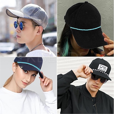 10Pcs Synthetic Turquoise & Brass & Alloy Chain Baseball Cap Chain HJEW-YW00096-1