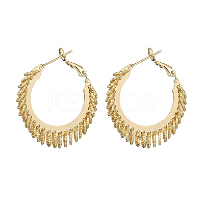 Brass Hoop Earrings EJEW-R025-31G-1