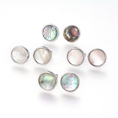 Brass Stud Earrings EJEW-E252-07-1