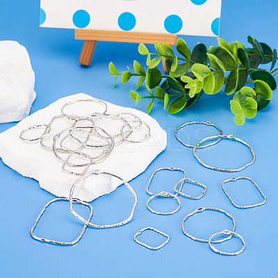 24Pcs 6 Styles Alloy Open Back Bezel Pendants FIND-TA0005-14-1