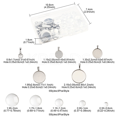 DIY 304 Stainless Steel Tray Pendants Making Kits DIY-FS0008-83-1