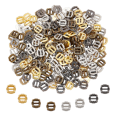 240pcs 4 Colors Rectangle Alloy Buckle FIND-NB0003-97-1