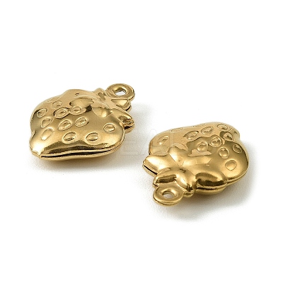 304 Stainless Steel Pendants. Strawberry Charm STAS-A190-06G-1